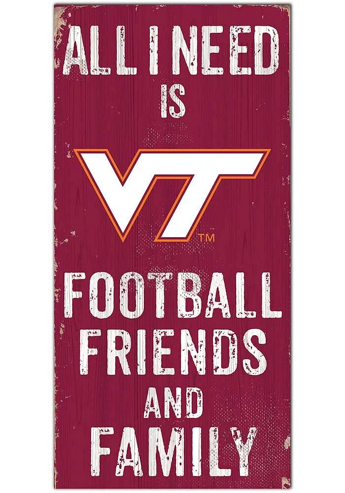 Virginia Tech Hokies Football Friends and Family Sign - Maroon