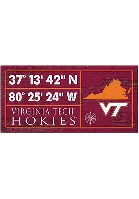 Virginia Tech Hokies Horizontal Coordinate Sign - Maroon