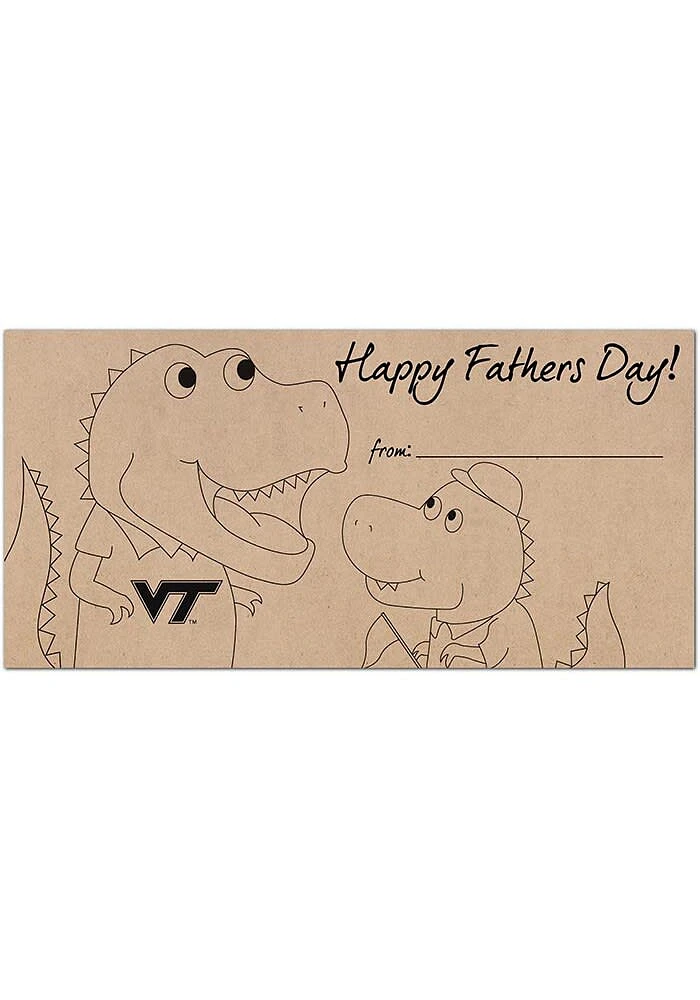 Virginia Tech Hokies Fathers Day Coloring Sign - Maroon