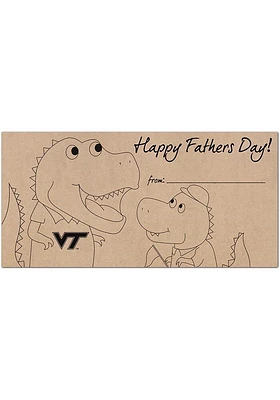 Virginia Tech Hokies Fathers Day Coloring Sign - Maroon