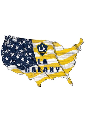 LA Galaxy USA Shape Flag Cutout Sign - Black