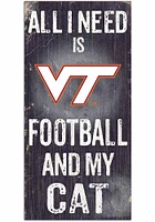 Virginia Tech Hokies Football and My Cat Sign - Maroon