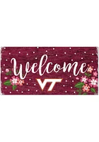 Virginia Tech Hokies Welcome Floral Sign - Maroon