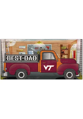 Virginia Tech Hokies Best Dad Truck Sign - Maroon