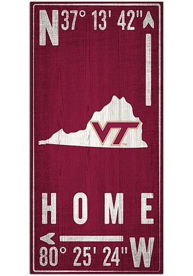 Virginia Tech Hokies Coordinate Sign - Maroon