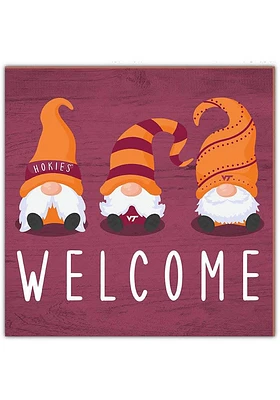 Virginia Tech Hokies Welcome Gnomes Sign - Maroon