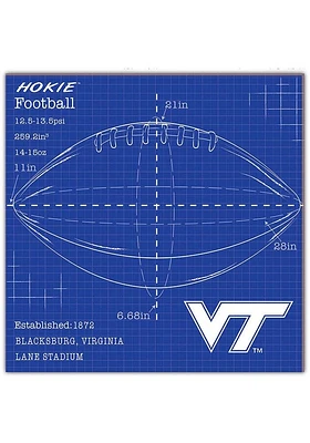 Virginia Tech Hokies Ball Blueprint Sign - Maroon
