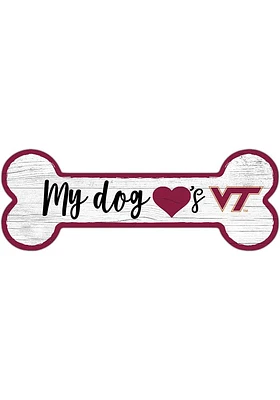 Virginia Tech Hokies Dog Bone 6x12 Sign - Maroon