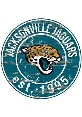Jacksonville Jaguars Established Date Circle 24 Inch Sign - Green