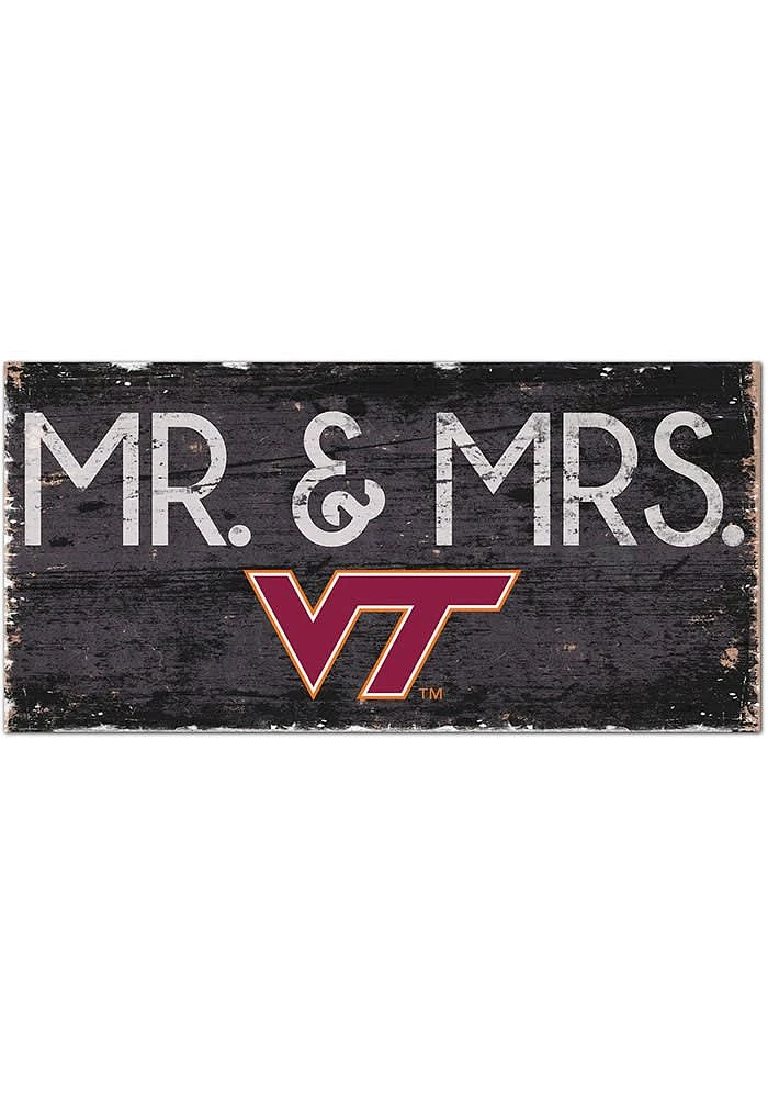 Virginia Tech Hokies Mr and Mrs Sign - Maroon