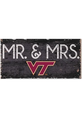 Virginia Tech Hokies Mr and Mrs Sign - Maroon