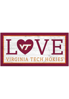 Virginia Tech Hokies Love 6x12 Sign - Maroon