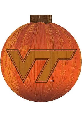 Virginia Tech Hokies Halloween Pumpkin Sign - Maroon