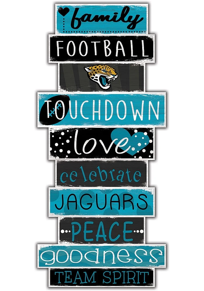 Jacksonville Jaguars Celebrations Stack 24 Inch Sign - Black