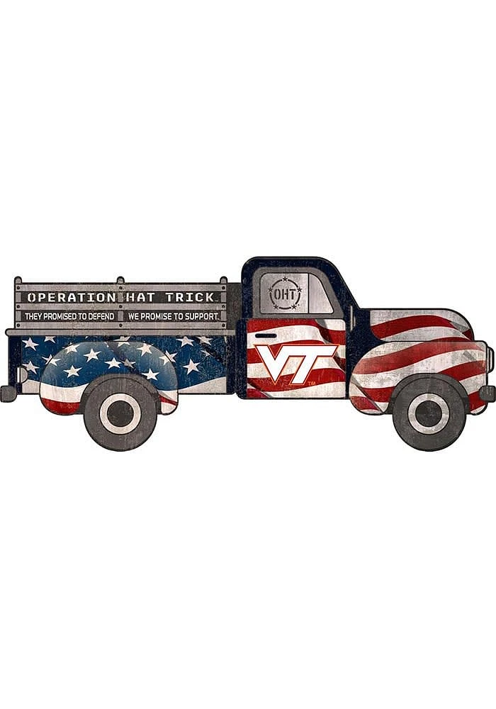 Virginia Tech Hokies OHT Truck Flag Cutout Sign - Maroon