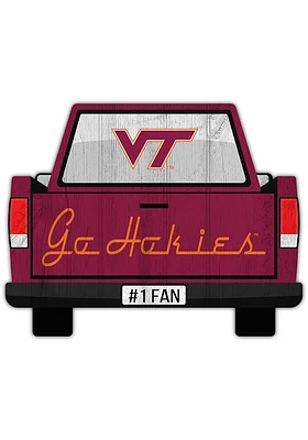 Virginia Tech Hokies Truck Back Cutout Sign - Maroon