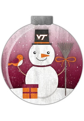 Virginia Tech Hokies Snowglobe 12 Inch Sign - Maroon