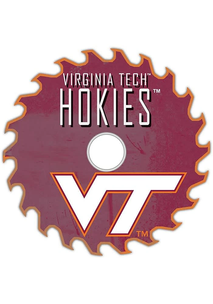 Virginia Tech Hokies Rust Circular Saw Sign - Maroon