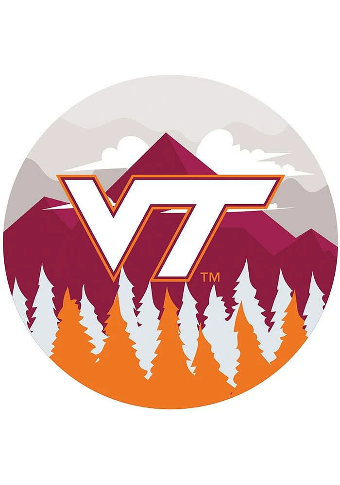 Virginia Tech Hokies Landscape Circle Sign - Maroon