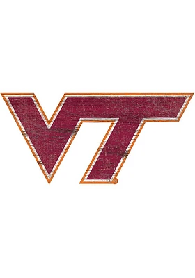 Virginia Tech Hokies Team Logo 8 Inch Cutout Sign - Maroon