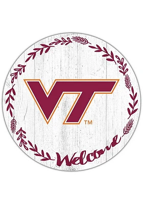 Virginia Tech Hokies Welcome Circle Sign - Maroon