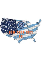 New York City FC USA Shape Flag Cutout Sign - Blue