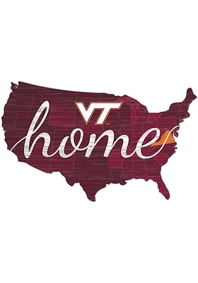 Virginia Tech Hokies USA Shape Cutout Sign - Maroon
