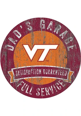 Virginia Tech Hokies Dads Garage Sign - Maroon