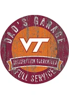 Virginia Tech Hokies Dads Garage Sign - Maroon