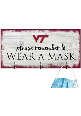 Virginia Tech Hokies Please Wear Your Mask Sign - Maroon
