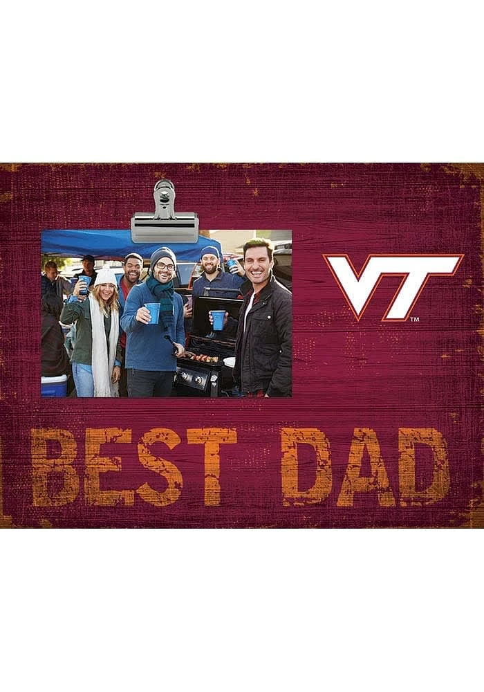 Virginia Tech Hokies Best Dad Clip Picture Frame - Maroon