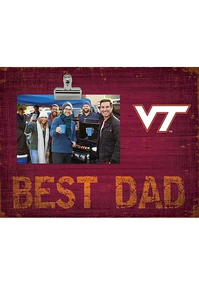 Virginia Tech Hokies Best Dad Clip Picture Frame - Maroon