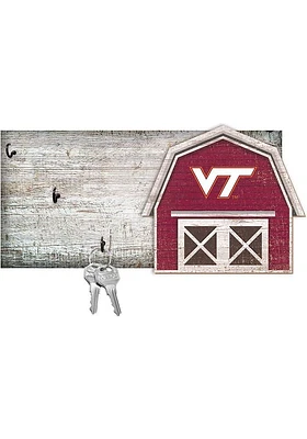 Virginia Tech Hokies Team Barn Key Holder Sign - Maroon