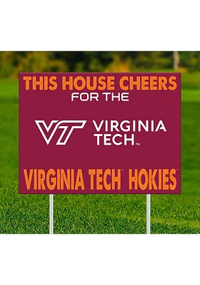 Virginia Tech Hokies This House Cheers For Yard Sign - Maroon