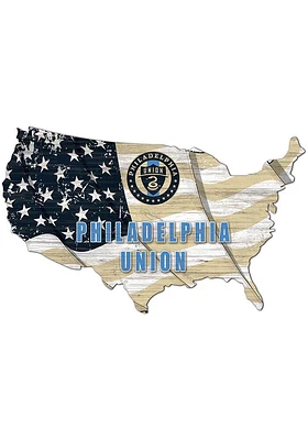 Philadelphia Union USA Shape Flag Cutout Sign - Blue