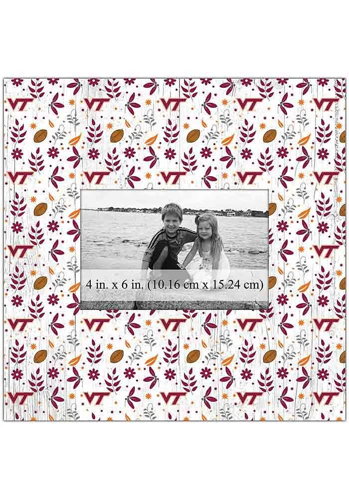 Virginia Tech Hokies Floral Pattern Picture Frame - Maroon