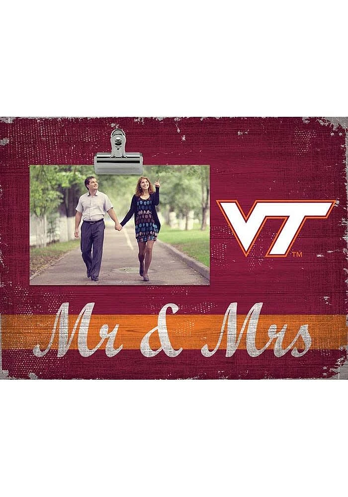 Virginia Tech Hokies Mr and Mrs Clip Picture Frame - Maroon