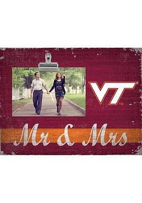 Virginia Tech Hokies Mr and Mrs Clip Picture Frame - Maroon