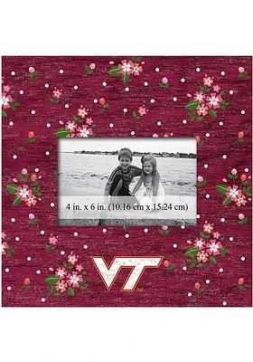 Virginia Tech Hokies Floral Picture Frame - Maroon