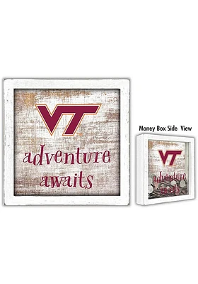 Virginia Tech Hokies Adventure Awaits Box Sign - Maroon