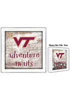 Virginia Tech Hokies Adventure Awaits Box Sign - Maroon