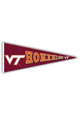 Virginia Tech Hokies Wood Pennant Sign - Maroon