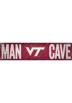 Virginia Tech Hokies Man Cave 6x24 Sign - Maroon