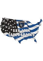 San Jose Earthquakes USA Shape Flag Cutout Sign - Black