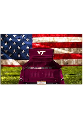 Virginia Tech Hokies Patriotic Retro Truck Sign - Maroon