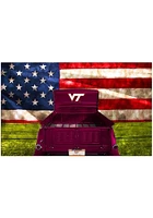 Virginia Tech Hokies Patriotic Retro Truck Sign - Maroon