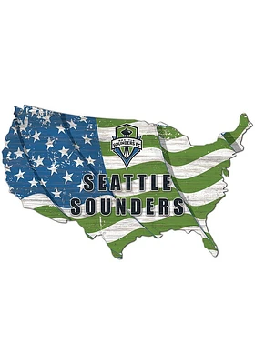 Seattle Sounders FC USA Shape Flag Cutout Sign - Blue