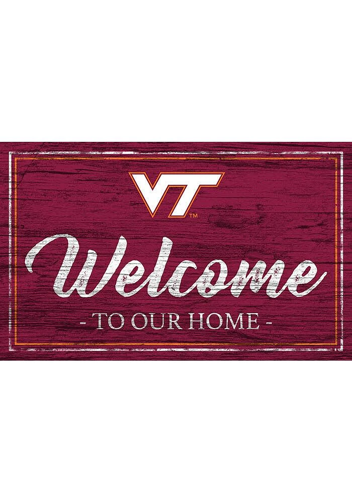 Virginia Tech Hokies Team Welcome 11x19 Sign - Maroon