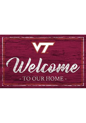 Virginia Tech Hokies Team Welcome 11x19 Sign - Maroon