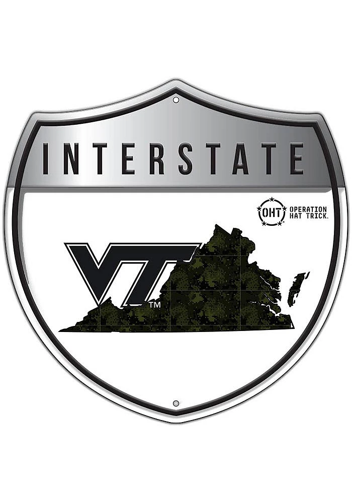 Virginia Tech Hokies 24in OHT Camo Interstate Sign - Maroon